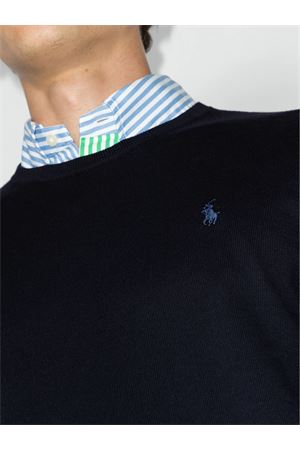 Maglione in cotone blu navy RALPH LAUREN | 710684957001NAVY